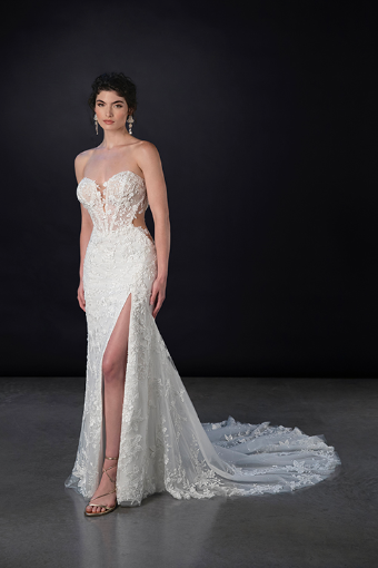 Martina Liana Style #ML1850 #2 default (IVIV-PL) IVR LACE & TULLE OVER IVR GOWN W PORCELAIN TULLE ILLUS & PLNG thumbnail