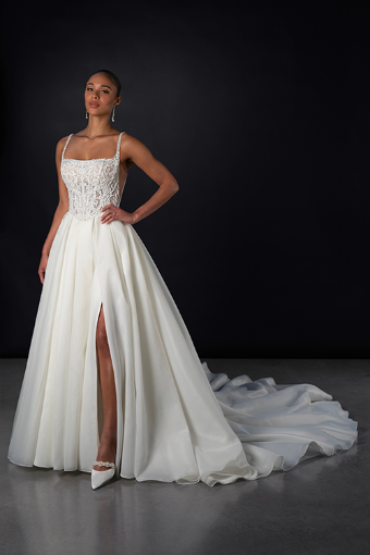 Martina Liana Style #ML1858 #0 default (IV-PL) Ivory Gown w Porcelain Tulle Plunge thumbnail