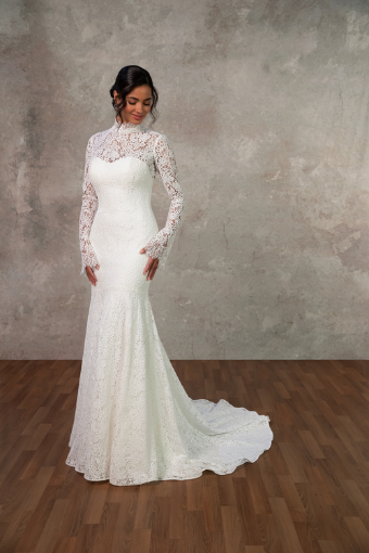 Essense of Australia Style #D4455 #0 default (IV-IV) Ivory Lace and Tulle over Ivory Gown thumbnail