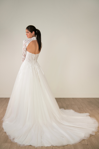 Stella York Style #SY8324 - Dress & Topper #1 (IV-IV) IVORY GOWN W IVORY TULLE PLUNGE thumbnail