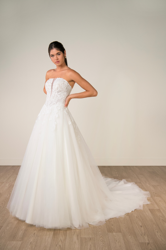 Stella York Style #SY8324 - Dress & Topper #2 (IV-IV) IVORY GOWN W IVORY TULLE PLUNGE thumbnail