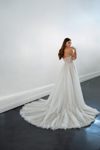 Martina Liana Style #ML1497 #1 (IVRM-PL) Ivory Tulle & Royal Organza ov Rum Gown w PLN Tulle Plunge thumbnail