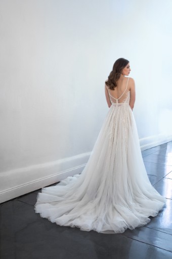 Martina Liana Style #ML1490 #1 (IVIV-PL) Ivory Lace & Tulle over Ivory Gown w Porcelain Tulle Plunge thumbnail