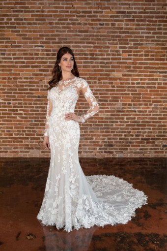 Essense of Australia Style #D3776 - With beading and glitter detail #0 default (IVRM-PL) Ivory Lace & Tulle over Rum Gown w Porcelain Tulle Illusion thumbnail