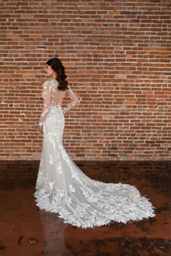 Essense of Australia Style #D3776 - With beading and glitter detail #1 (IVRM-PL) Ivory Lace & Tulle over Rum Gown w Porcelain Tulle Illusion thumbnail