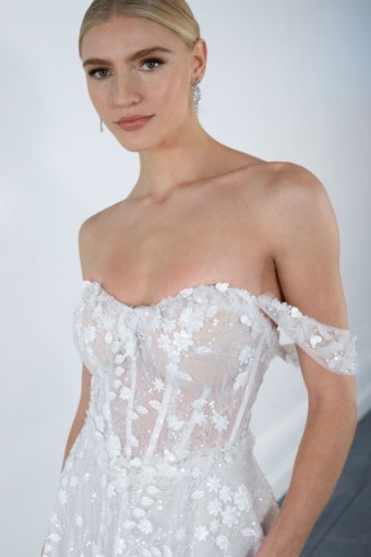 Martina Liana Style #ML1598 #2 default (IV-RUM) IVORY LACE TULLE AND ROYAL ORGANZA OVER RUM GOWN thumbnail