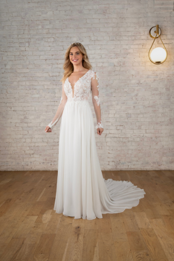 Stella York Style #7699 #1 (IV-PL) Ivory Gown w Porcelain Tulle Plunge thumbnail