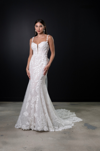 Martina Liana Style #ML1699 - Lace Up #0 default (IVIV-PL) Ivory Lace & Tulle over Ivory Gown w Porcelain Tulle Plunge thumbnail