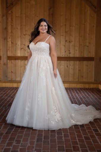 Essense of Australia Plus Style #D3402 #2 (IV-BC) Ivory Lace Tulle and Regal Organza over Biscotti Gown thumbnail